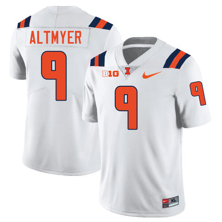 Men #9 Luke Altmyer Illinois Fighting Illini College Football Jerseys Stitched-White